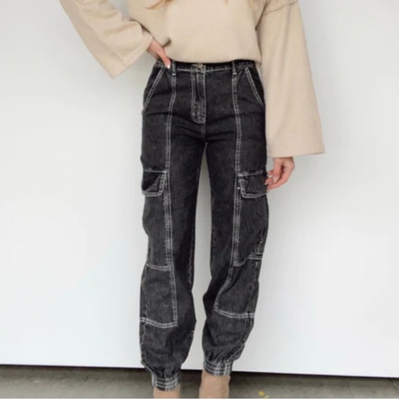 Black Cargo Pants - Picture 2 of 7